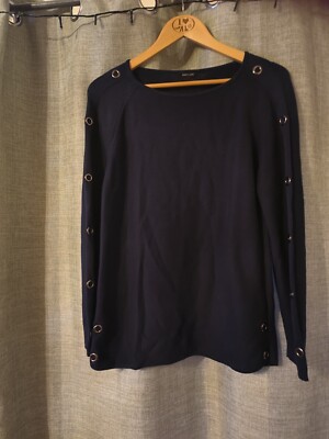 Barbara Lebek Damen Pullover Größe 12 Marineblau