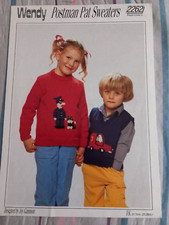 VINTAGE KNITTING PATTERN---CHILD'S ---- POSTMAN PAT SWEATER/ SLIPOVER