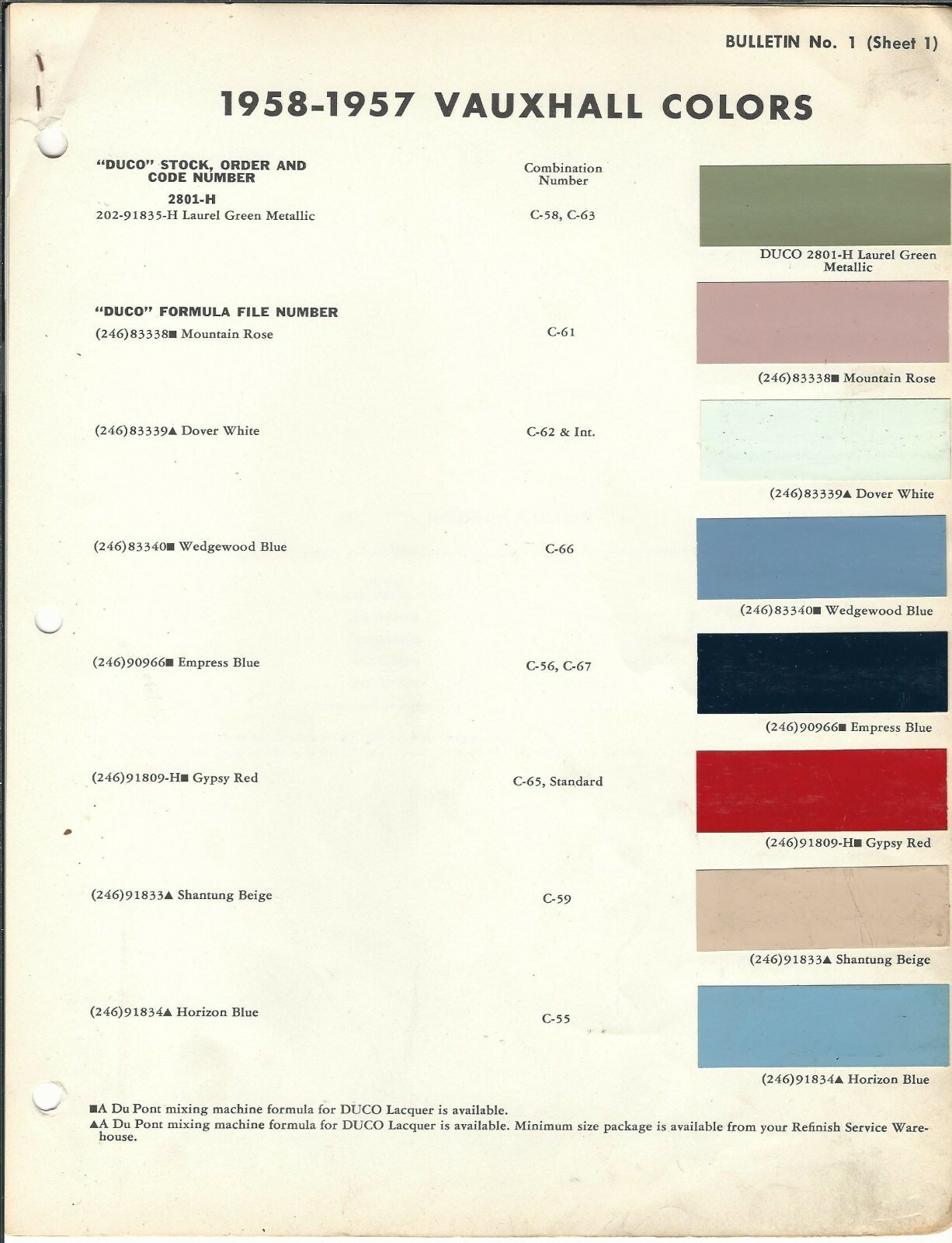 1957 1958 1959 1960 VAUXHALL VICTOR VELOX CRESTA PAINT CHIPS eBay