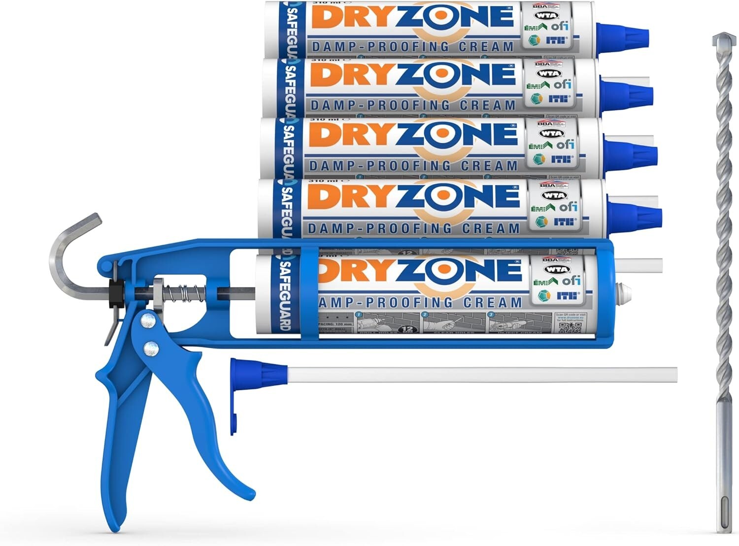 Dryzone DPC 310ml kit x 5 – Trattamento anti-umidità, in-crema contro risalita