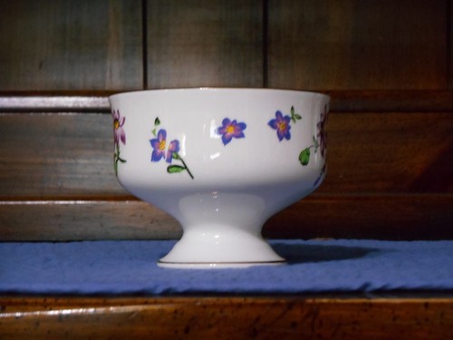 Royal Victoria Dessert Cup Fine Bone China England with Purple Flowers - Picture 2 of 9