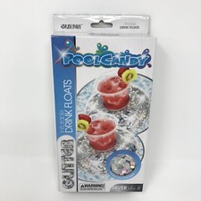 SILVER - PoolCandy Inflatable Drink Floats 2-Pack - Holographic Glitter - Sealed
