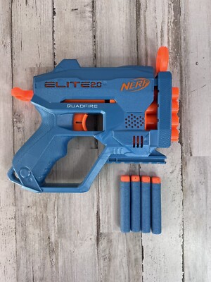 Nerf Elite 2.0 Quadfire C-2822B Tested And Working! Includes 5 blue darts!