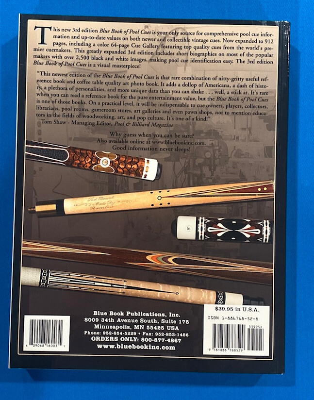 趣味・スポーツ・実用 blue book of pool cue 3rd Edition Blue Book of Pool Cues 3rd, Edition for sale