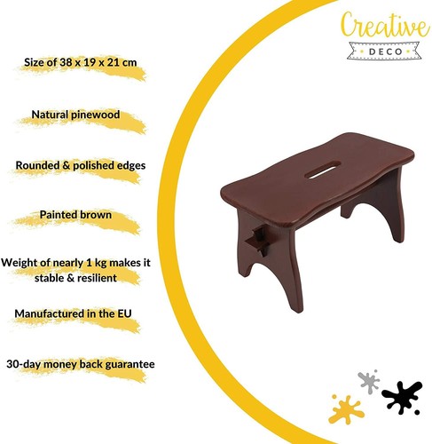 Creative Deco Holz Hocker | 39 x 18 x 21 cm | Tritthocker Holzbank | 5 Farben - Bild 27 von 35