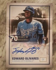 2021 Topps Series 1 Edward Olivares Rookie 70 Years of Baseball Auto