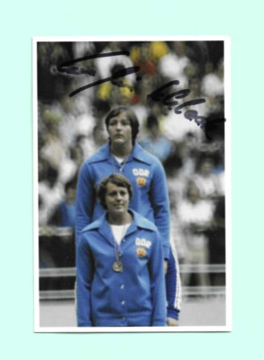 Evelin Jahl DDR Diskus 2xGold Olympia 76/80 Foto 10x15 original Autogramm