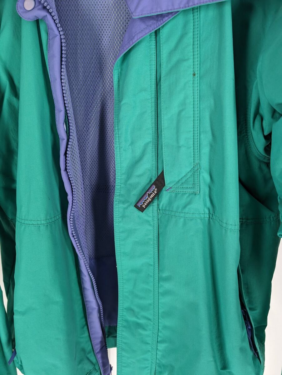Vintage 90's Patagonia Green Double Zipper Full Zip Rain Vintage 90's Patagonia Green Double Zipper Full Zip Rain