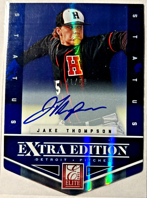 2012 Elite Extra Edition - Jake Thompson #137 Status Blue Die-Cut Signatures /50