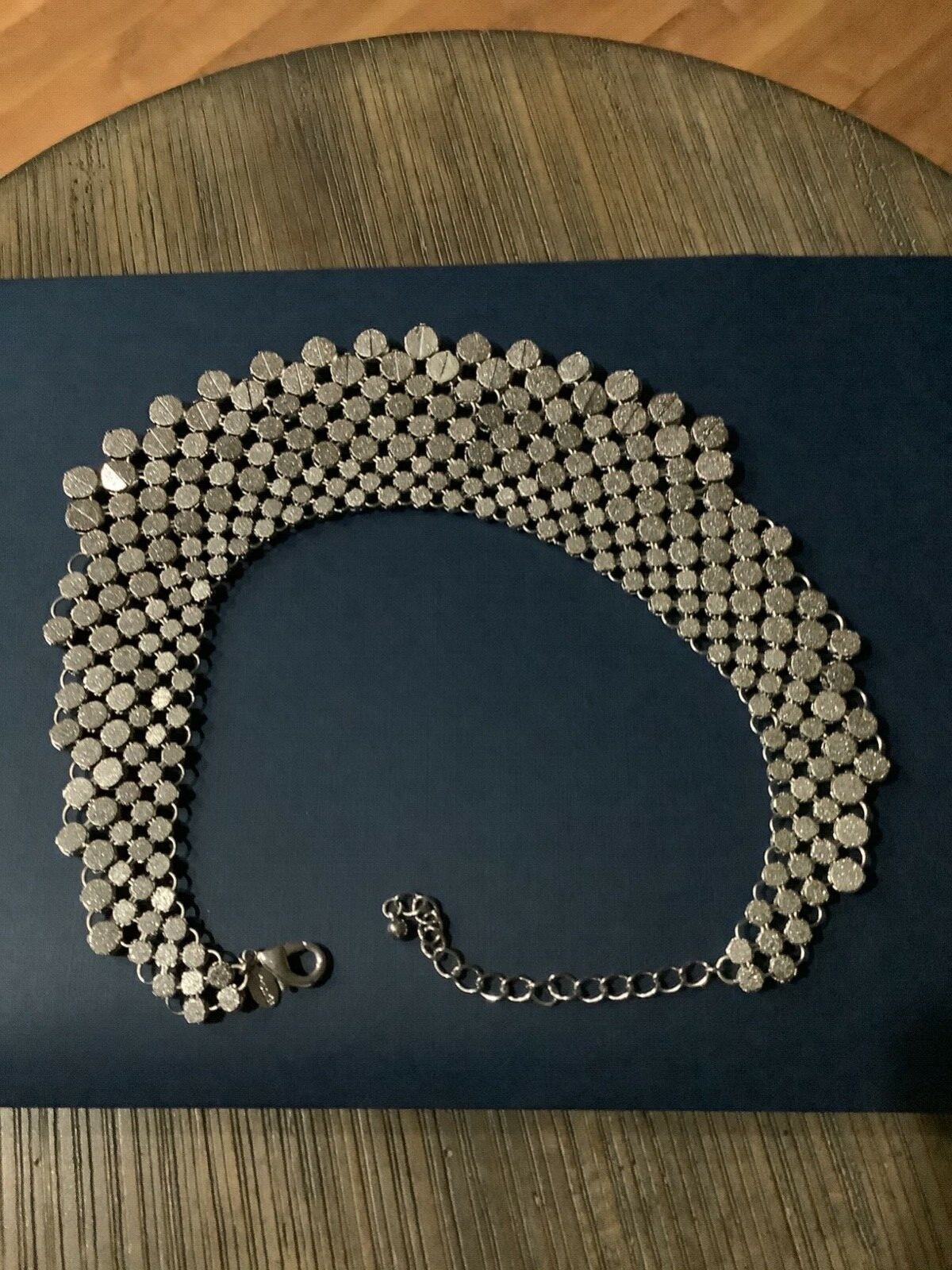 Chico's Silvertone Beaded Bib Statement Necklace - image 3