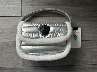 PAJAR METALLIC PUFFER SHOULDER BAG, SILVER, NWT, 10.5 display picture 1