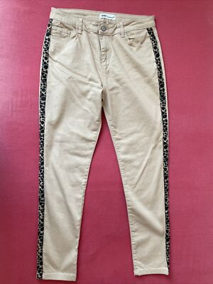 Koton Jeans Carmen Damen beige Leo Seitenstreifen Gr. 42