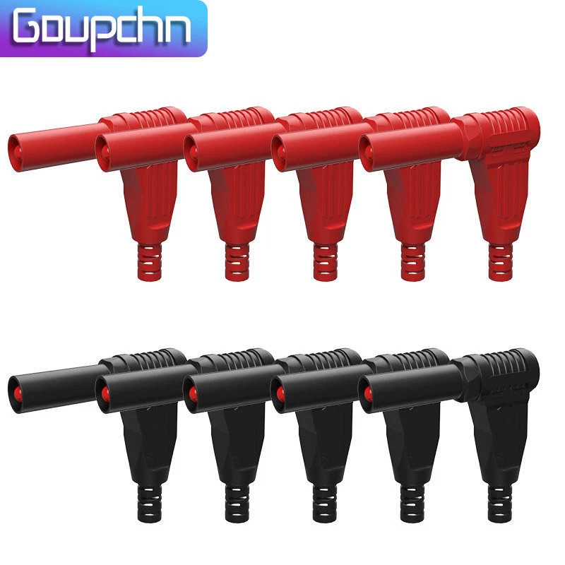 10 STCK. Rechter Winkel 4 mm Ummantelter Bananenstecker Kupfer Lötzinn Typ Zum Selbermachen Steckverbinder 32A - Bild 2 von 4