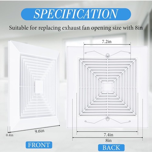 4 Pcs Exhaust Bathroom Fan Cover Bathroom Ceiling Fan Grille with Springs Pla... - 第 2/4 張圖片