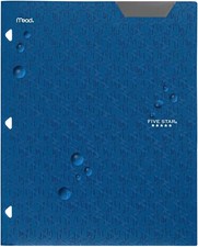 13 - Mead Five Star 2 Pocket Poly Plastic Folders Blue