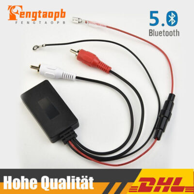 Auto 12V Bluetooth 5.0 Radio Stereo Audio Adapter AUX Anschluss 2 RCA Stecker DE