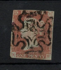 GB QV 1841 1d Penny Red fine Maltese Cross used WS24200