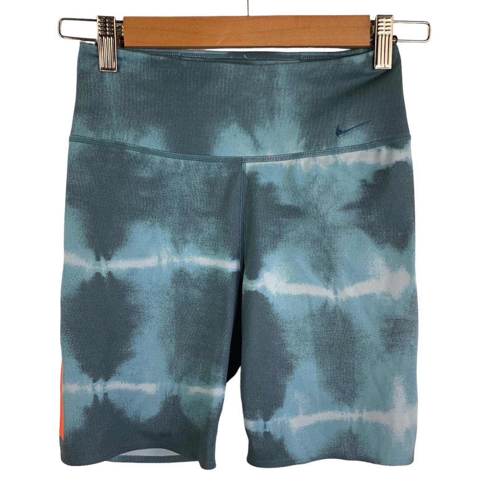 Womens Nike Dri-Fit Compression biker Shorts SZ S Stretch Athletic tie dye blue-image