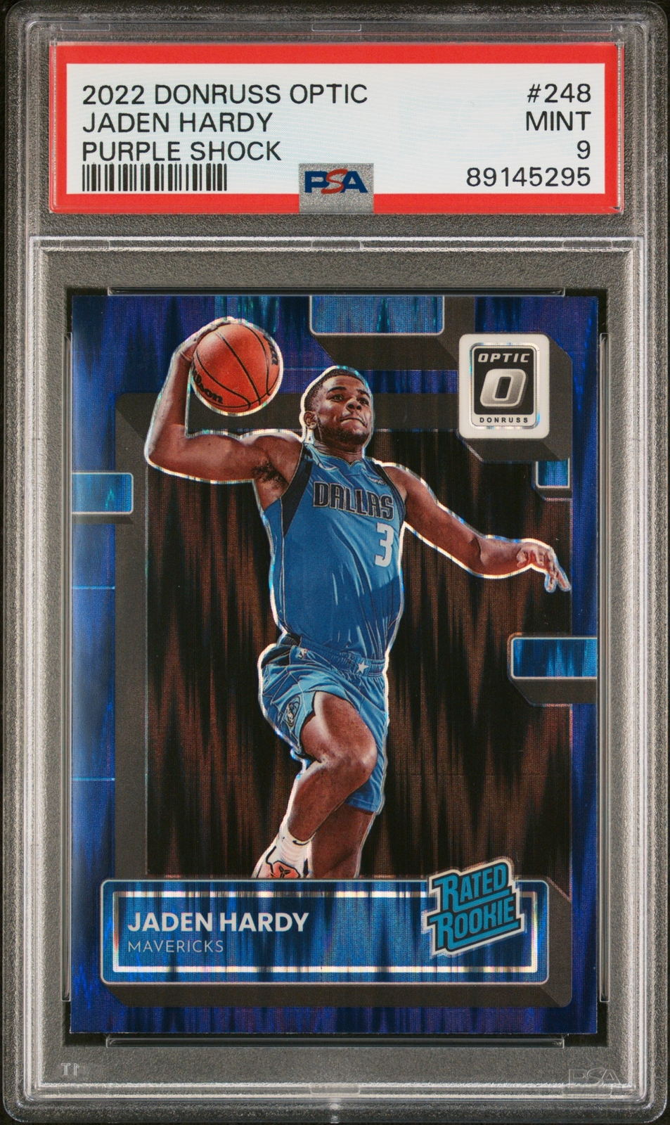 2022 Panini Donruss Optic Jaden Hardy Purple Shock #248 PSA 9