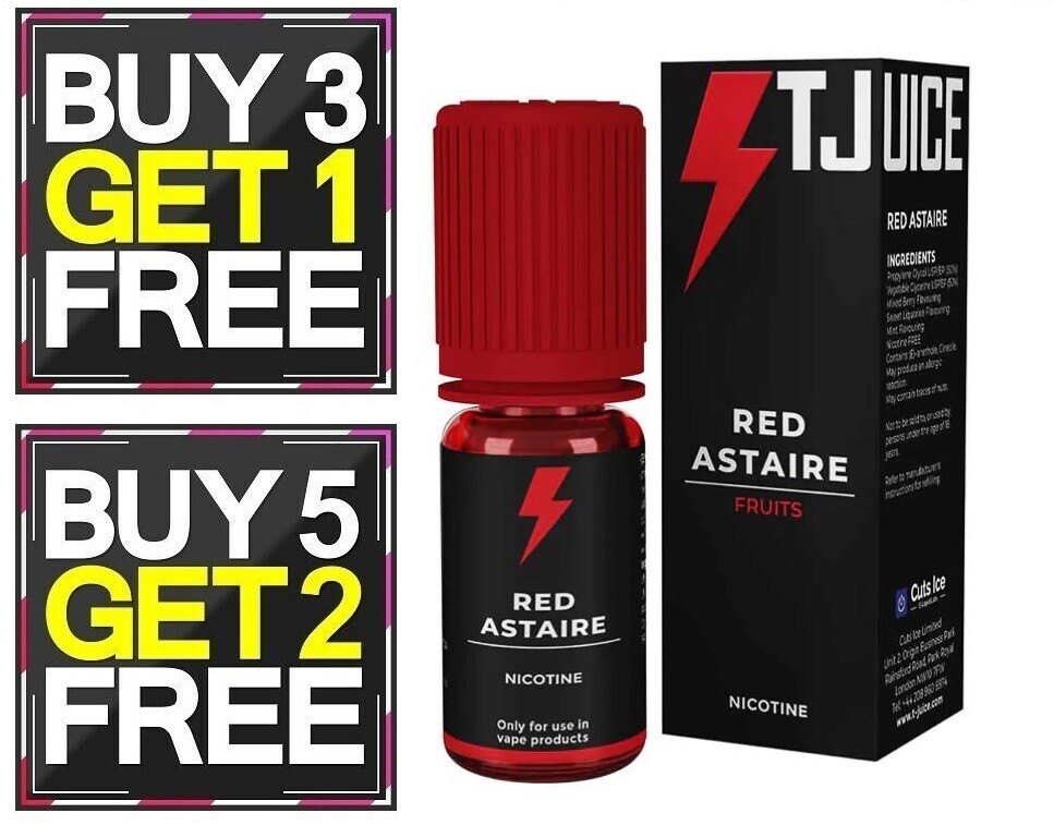 T-Juice Red Astaire Vape E-Liquid 3mg 6mg 12mg 18mg 50/50 Premium UK Vape  Juice | eBay UK