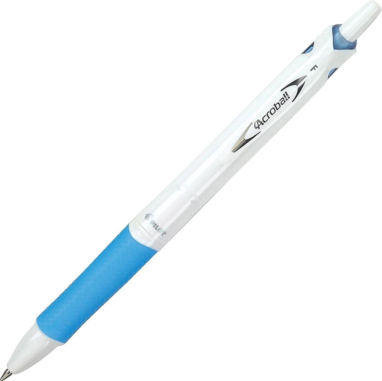 Pilot Acroball PureWhite Retractable Ballpoint Pens 12 Count Black Ink 07mm