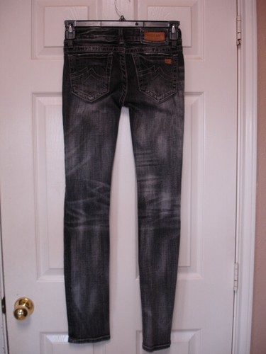 MISS ME Denim Women's Designer Embellished Low Rise Sunny Skinny Black Jeans 26 - Picture 3 of 9