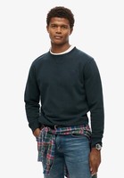 Superdry Sweatshirt Long Sleeve Crew Neck Pullover Essential Logo Top Navy Blue