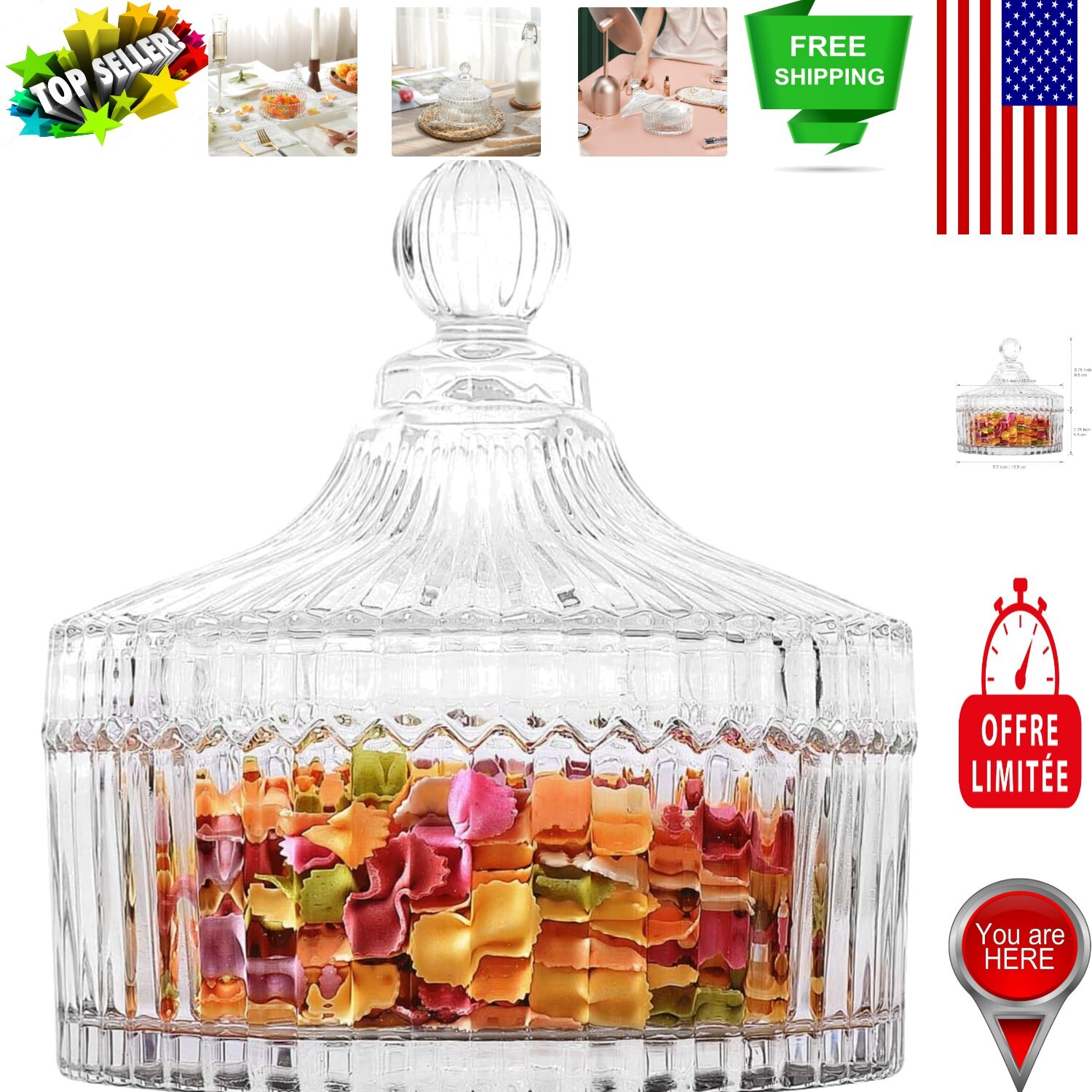 Microwave Safe Candy Dish with Lid - Perfect Gift for All Occasions