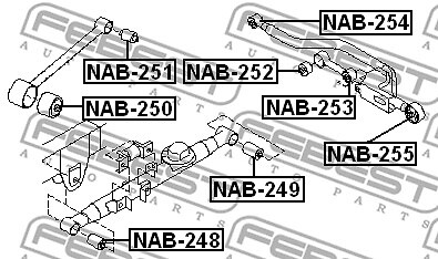 NAB-254 FEBEST Control Arm-/Trailing Arm Bush for NISSAN