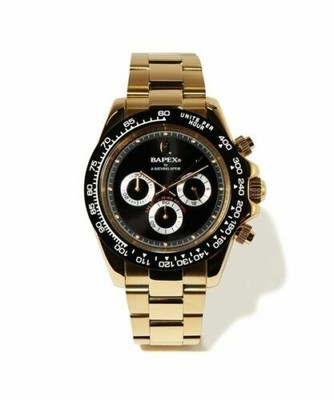 gold bape watch