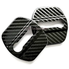 2X Carbon Fiber Print Stainless Door Latch Striker Cover Fits 09-21 Z34 370z