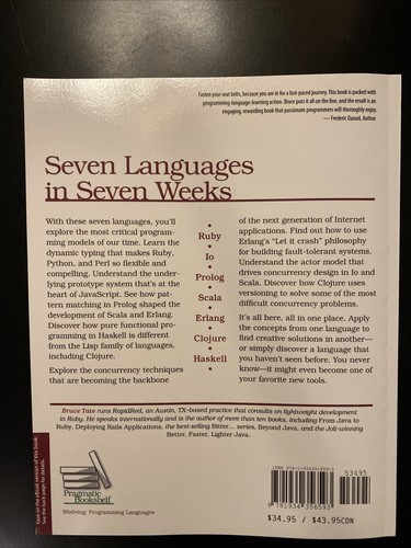 Seven Languages in Seven Weeks by Bruce A. Tate (Paperback) - Picture 3 of 7