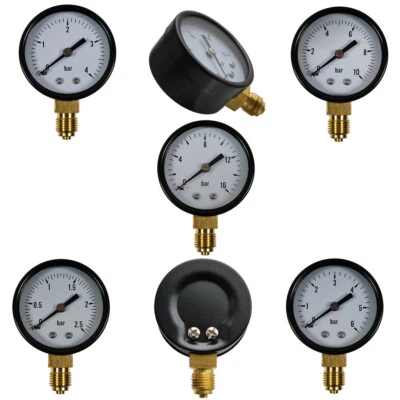 HELO Manometer senkrecht Vakuummeter verschiedene Typen 50mm Druckluft 1/4"