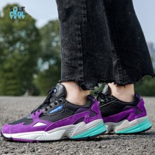 Adidas Womens Falcon Purple Black Running Shoes Sneakers CG6216
