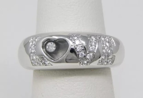 Chopard Valentine Ring 2.1 Ct Lab Created Diamond 14K White Gold plated