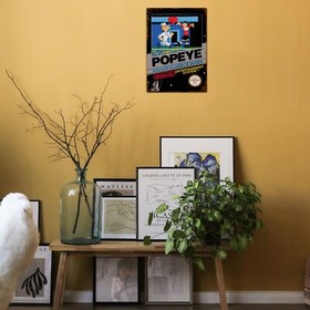 POPEYE NES Metal Wall Sign Vintage Nintendo Gaming Print Retro Arcade Gamer Gift