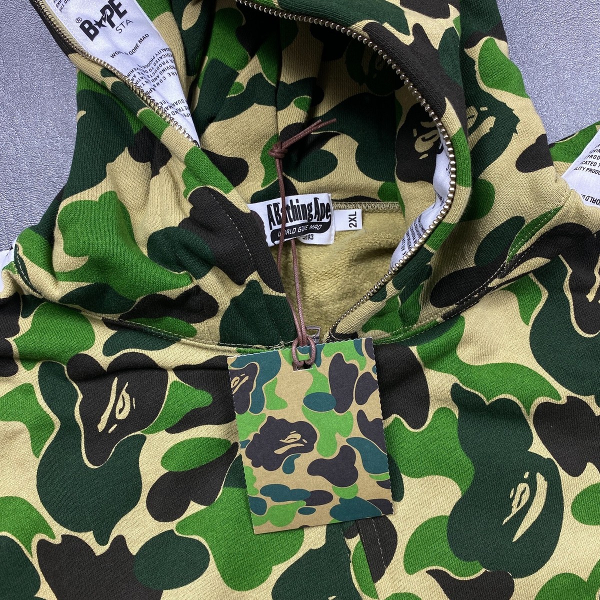 100% Authentic A Bathing Ape ABC STA Tape Full Zip Hoodie Size 2XL
