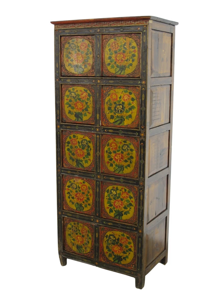 Gabinete tibetano vintage 69 alto 5 compartimentos Foto 2 de 4
