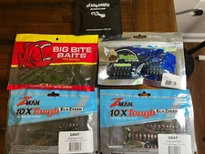 Lot of 5 pks Soft Plastic Fishing Lures Big Bite Baits, Buddha, ZMan, Headbanger