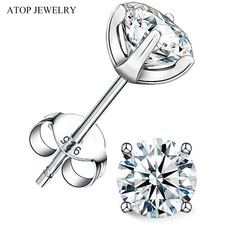 D Color VVSI Round Cut GRA Real Moissanite 5-10mm Earrings