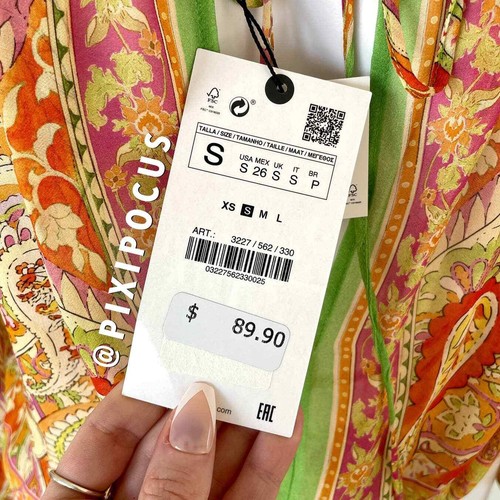 ZARA NUOVA EDIZIONE LIMITATA FLOWY TIED TOP / CAMICETTA ARANCIONE SMALL 3227/562 - Foto 9 di 9