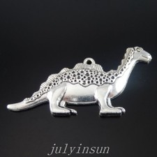 Antique Silver Alloy Dinosaur Pendants Charms Crafts Findings 5pcs 64 31 3mm