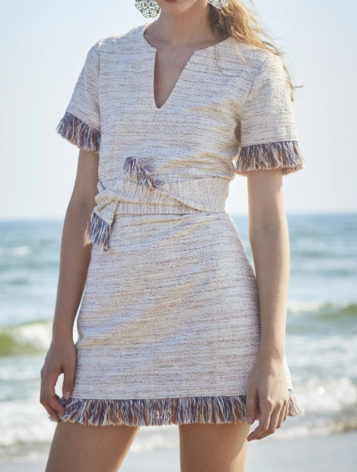 Tela por yarda: tela boucle crema italiana de diseño Foto 2 de 2