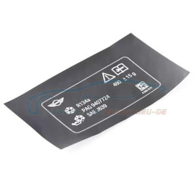 Genuine BMW 71236992810 - Refrigerant Notice Plate