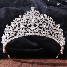 7.3cm Tall Large Crystal Tiara Crown Wedding Queen Princess Prom For Women