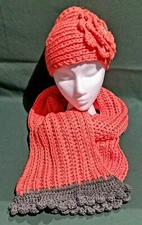 Warm/soft Cable Knit scarf and head wrap set "Occasionally Made" New Old Stock
