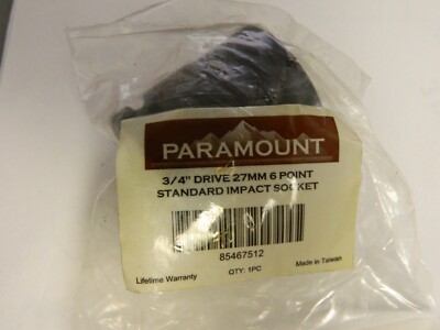 Paramount 3/4'' Drive 27mm Standard Impact Socket QTY 5 PAR-M5227