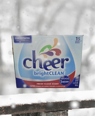 Cheer BrightClean Laundry Detergent Powder Fresh Clean Scent 15 Loads 20 oz