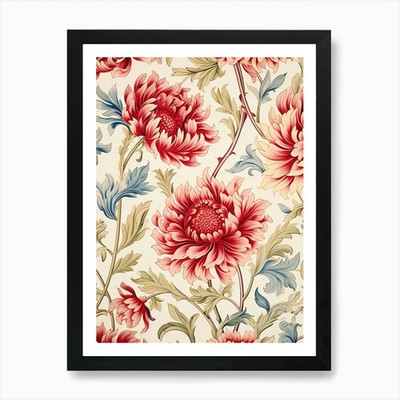 Chrysanthemen 4 Kunstdruck gerahmt Wandbild Poster Leinwanddruck Bild