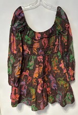 FARM RIO Wild Leopards Black Mini Dress $195 MSRP Size S